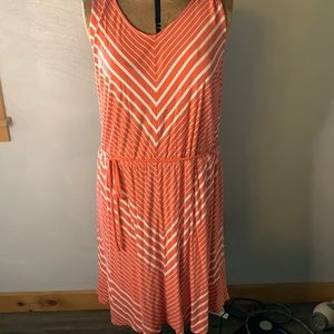 Plus Size Orange & White Summer Dress - Size 2X